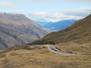 Mountain pass on way back from Wanaka (Lake Wakatipu in distance)